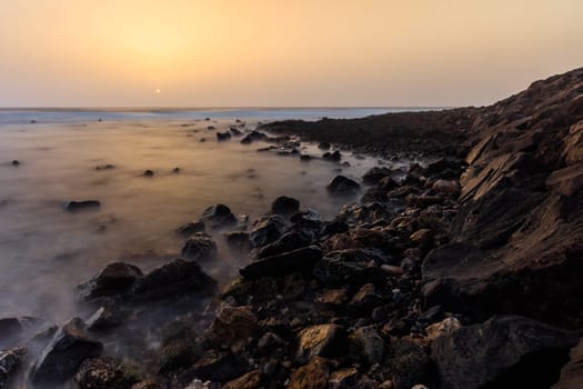 beautiful sunset over Atlantic Ocean. Tenerife Canary Islands