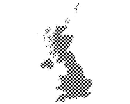 Map of Great Britain in checkerboard pattern
