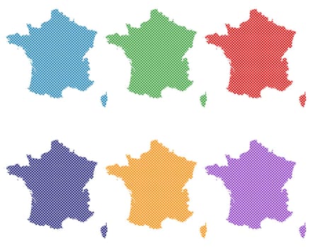 Karten von Frankreich auf einfachem Kreuzstich