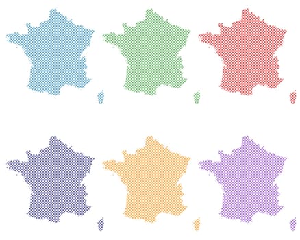 Karten von Frankreich auf einfachem Kreuzstich