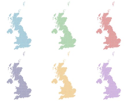 Karten von Grossbritannien auf einfachem Kreuzstich