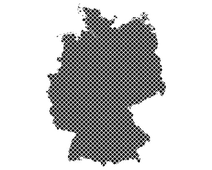 Karte von Deutschland auf einfachem Kreuzstich