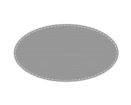 Oval patch with stitches