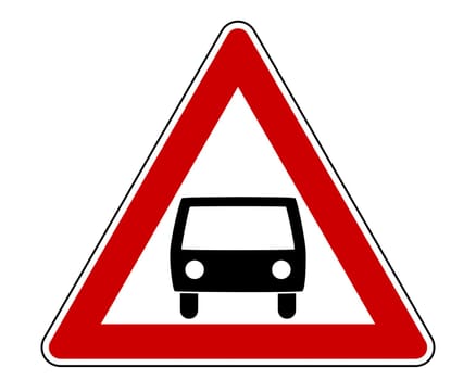 Traffic sign with car