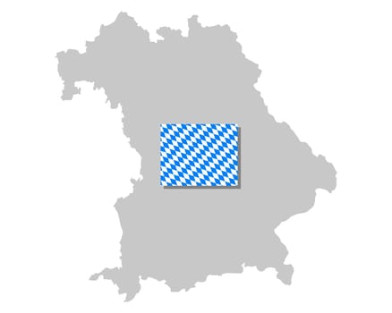 Bavarian flag and map