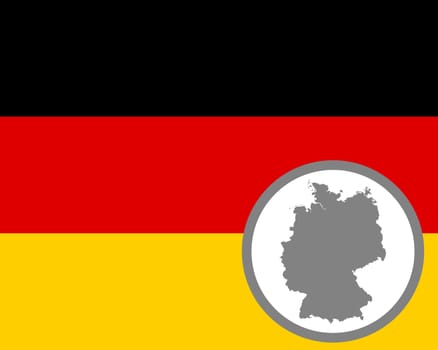 German flag and map