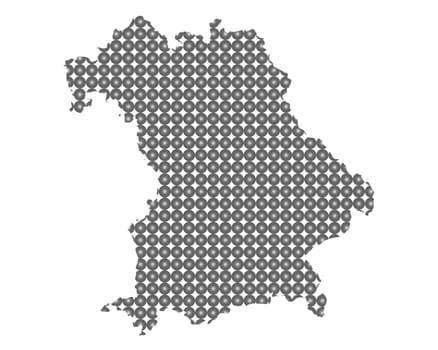 Karte von Bayern in Kreisen
