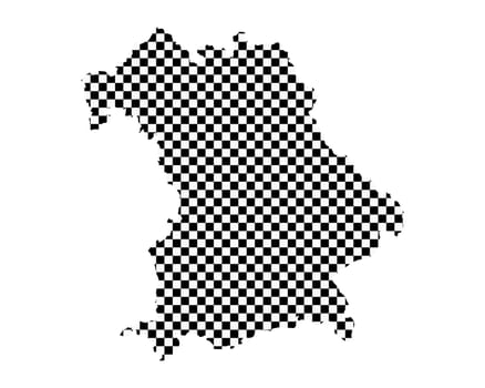 Map of Bavaria in checkerboard pattern