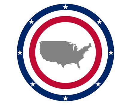 American flag and map