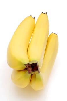 Bunch of fresh bananas isolated on white background