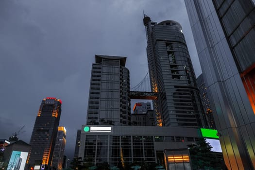 Skyscrapers in Shenzhen, To shoot the modern urban architecture in twilight