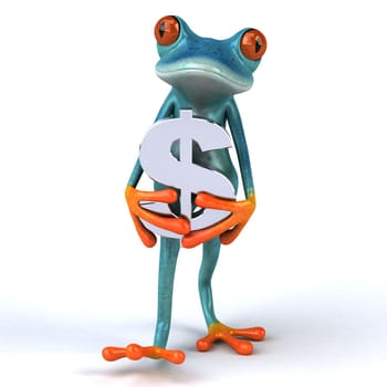 Fun frog- 3D Illustration