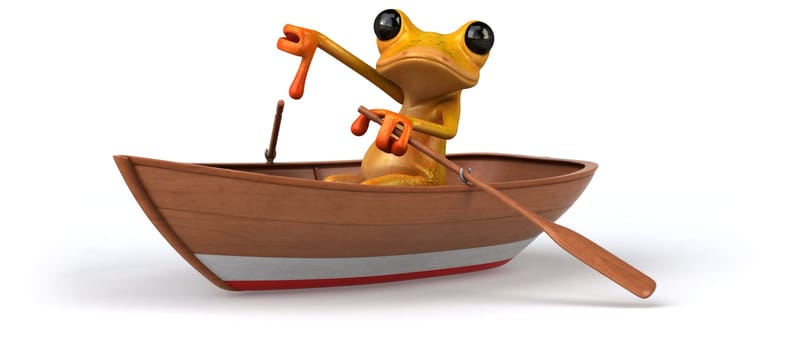 Fun frog- 3D Illustration