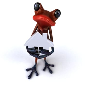 Fun frog- 3D Illustration