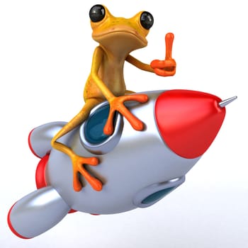 Fun frog- 3D Illustration
