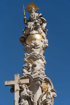 Holy Trinity Column, christianity architecture in Retz of lower Austria