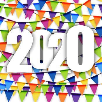 background with colored garlands for New Year party 2020