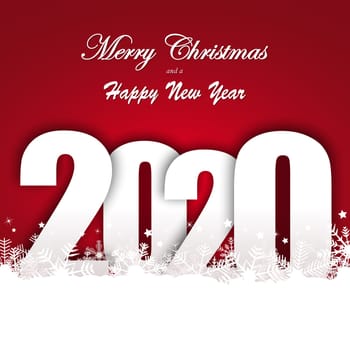 background with snow fall and greetings for christmas and New Year 2020