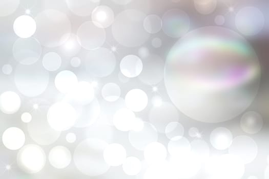 Abstract light silver space cosmos universe background with a large planet with futuristic neon light effect and small stars. Space for your design. Beautiful business and science presentation backdrop.