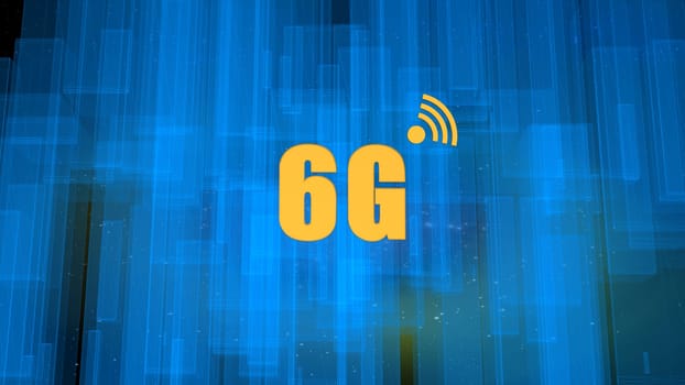 The 3d rendering of new generation of high-speed mobile technology for connecting Internet 6G