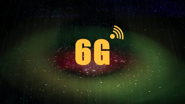The 3d rendering of new generation of high-speed mobile technology for connecting Internet 6G