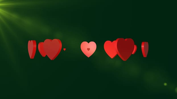 The 3d rendering of Love Hearts, Heart icon with nice background
