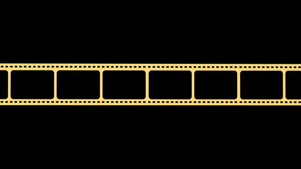The 3d rendering of 35mm film strip scan with signs of usage with isolated background