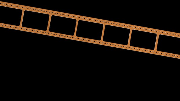 The 3d rendering of 35mm film strip scan with signs of usage with isolated background