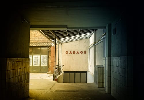 tunnel with driveway to an underground garage