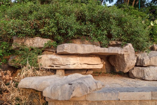 Natural natural stones on the banks of the Yangshuo River, China, Asia