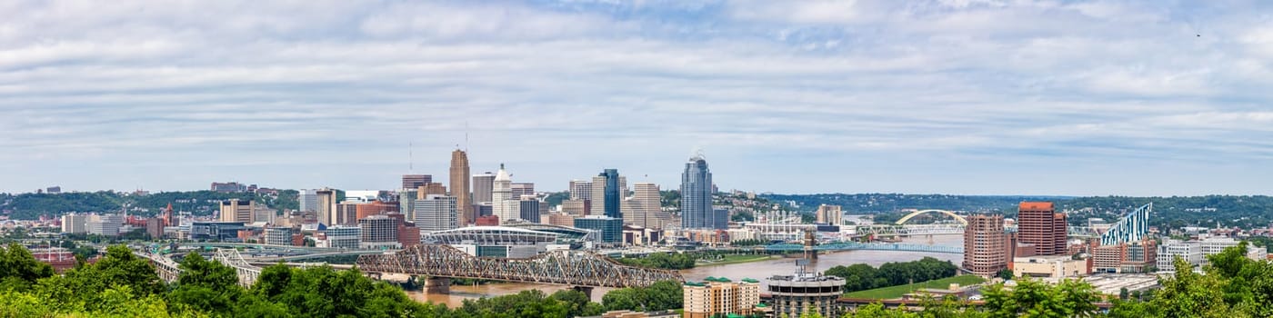 Cincinnati, city in the state of Ohio, United States, as seen across the Ohio river