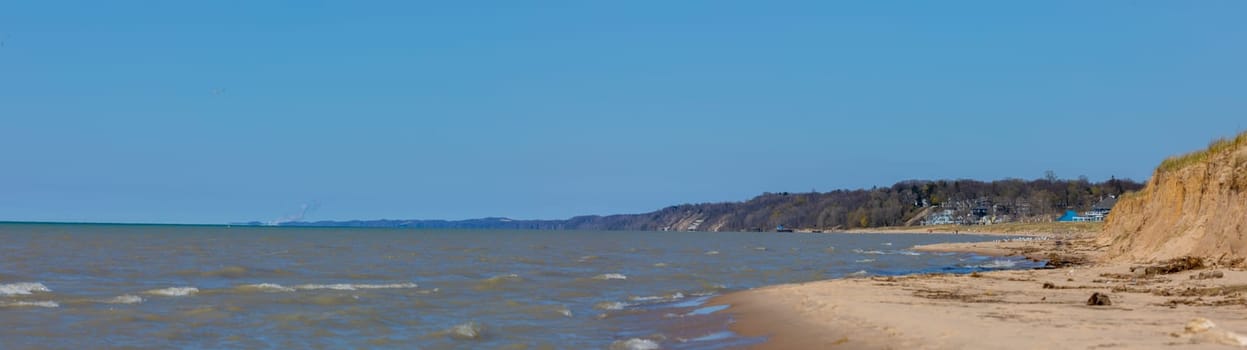 St. Joseph, Michigan, United States, View of the Beach at lake Michigan with clear sky
