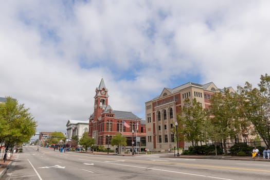 Wilmington, North Carolina, USA - April 6, 2019: The historic New Hanover Courthouse building on 3rd street