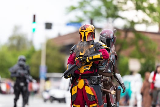 Louisville, Kentucky, USA - May 2, 2019: The Pegasus Parade, Members of the 501st Legion, wearing Star Wars outfits during the parade