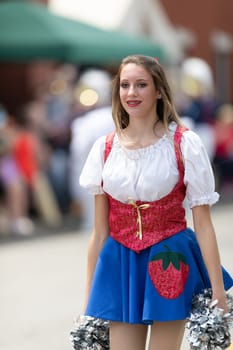 Buckhannon, West Virginia, USA - May 18, 2019: Strawberry Festival, Members of the Buckhannon-Upshur High School Band, performing during the parade