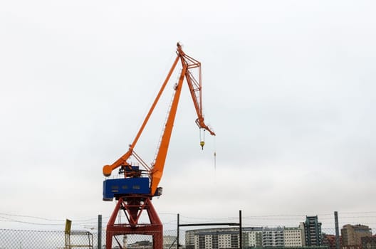 one big crane in Gothenburgs harbour one of the last