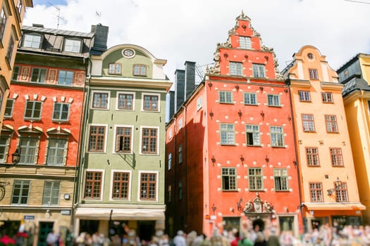 Colored Swedish homes. Homes in city centre.