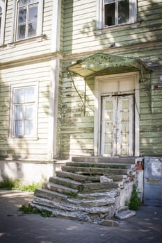 Broken stairs. Abandoned building in Tallin, Estonia.