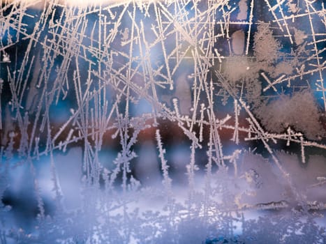 Frost abstract background in cold winted day