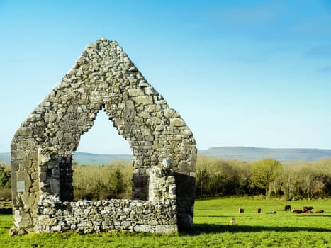 Church ruin in sunny day , Ireland