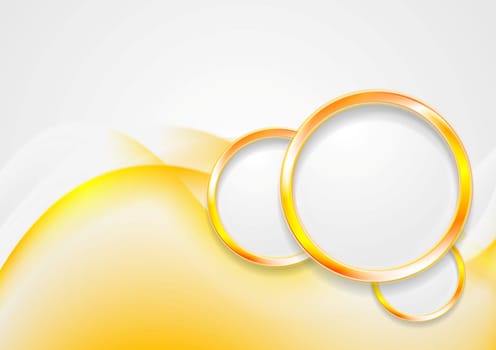 Abstract waves and circles. Vector background
