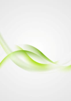 Abstract shiny green waves vector background