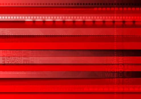 Bright red tech background. Vector illustration eps10