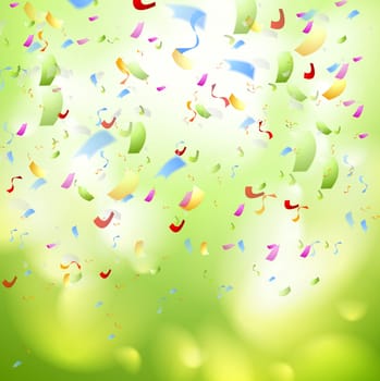 Bright shiny confetti abstract design template. Vector background