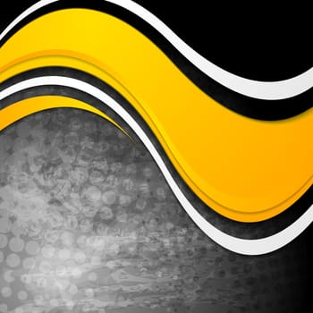 Bright waves on grunge background. Vector design