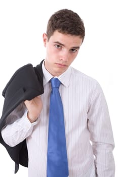 young business man standing, isolated on white
