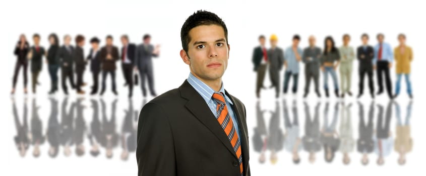 young business man with some people on the back