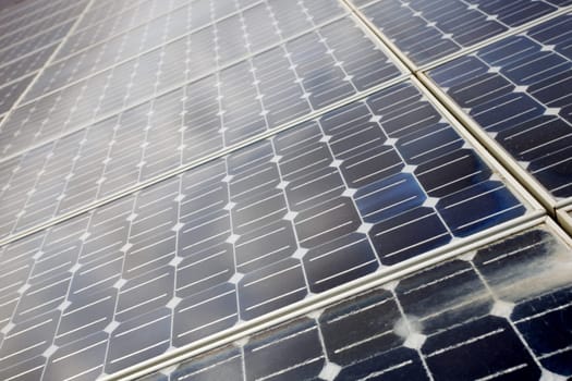 detail of photoelectric cells of a solar panel