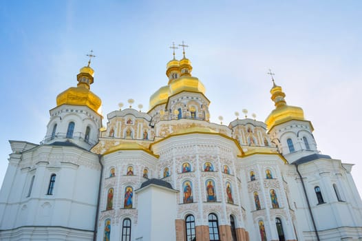 View of famous Cathedral of Dormition. Kiev Pechersk Lavra. Kiev, Ukraine