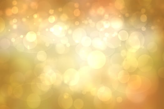 A festive abstract delicate golden yellow orange gradient background texture with glitter defocused sparkle bokeh circles. Card concept for Happy New Year, party invitation, valentine or other holidays.